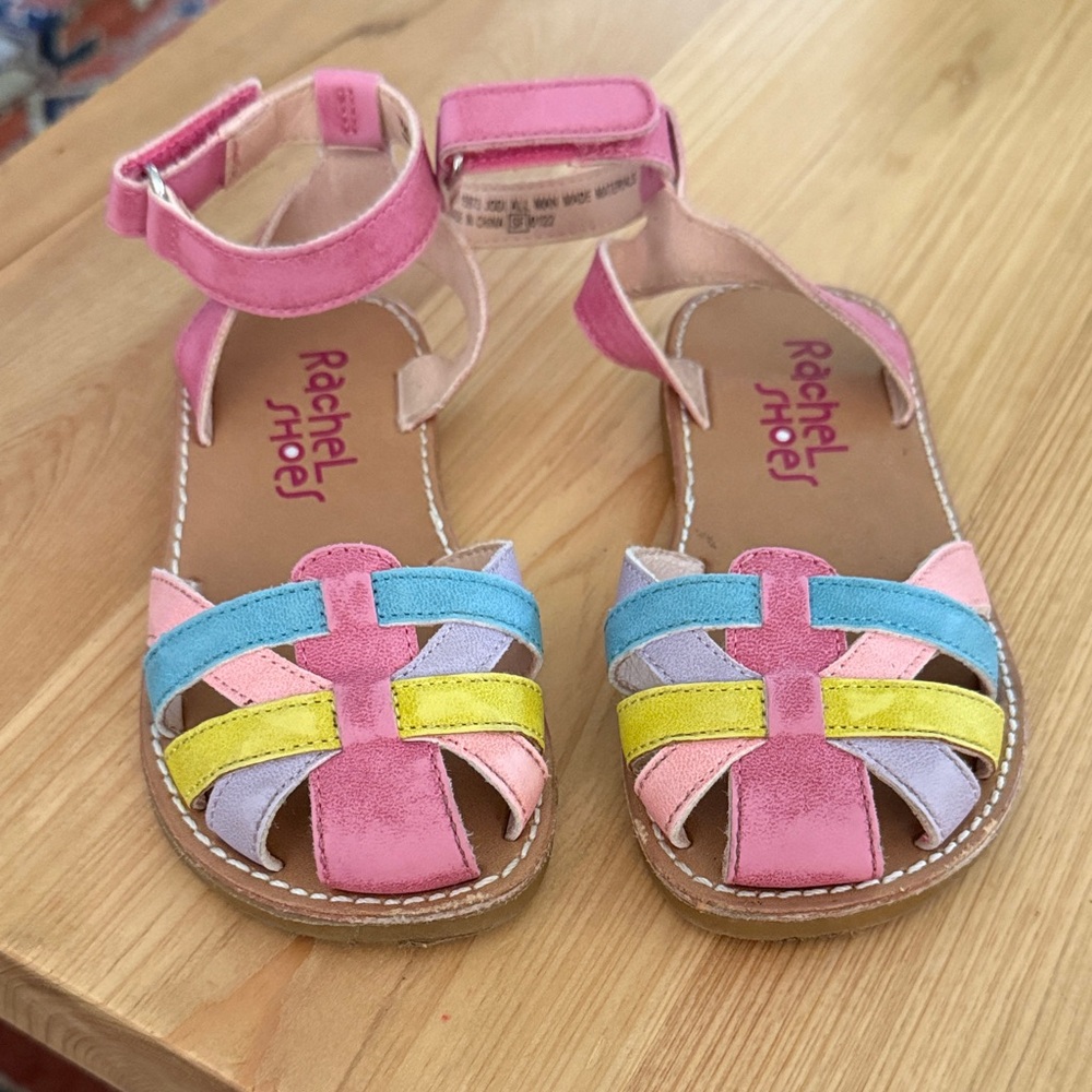 Rachel Shoes Kids Sandals - Pink, Blue, Yellow, and Cream